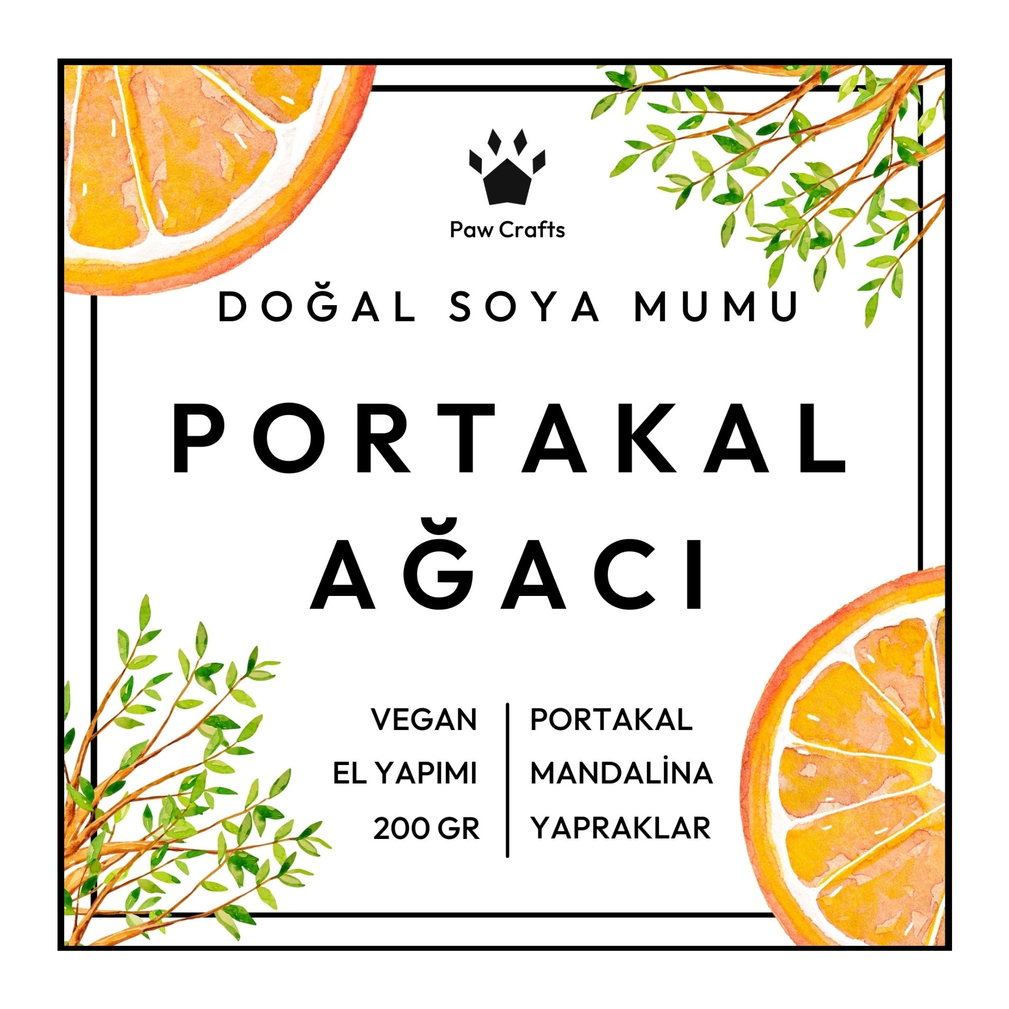 Portakal Ağacı Kokulu Mum - Yeniden Doldurma - Paw Crafts  - 7489097