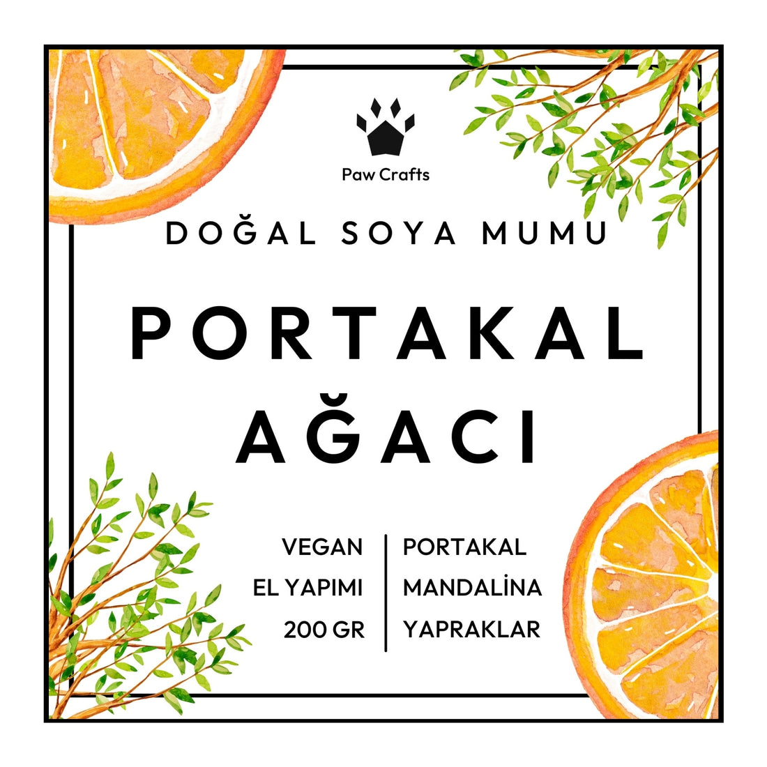 Portakal Ağacı Kokulu Mum - Yeniden Doldurma - Paw Crafts  - 7489097