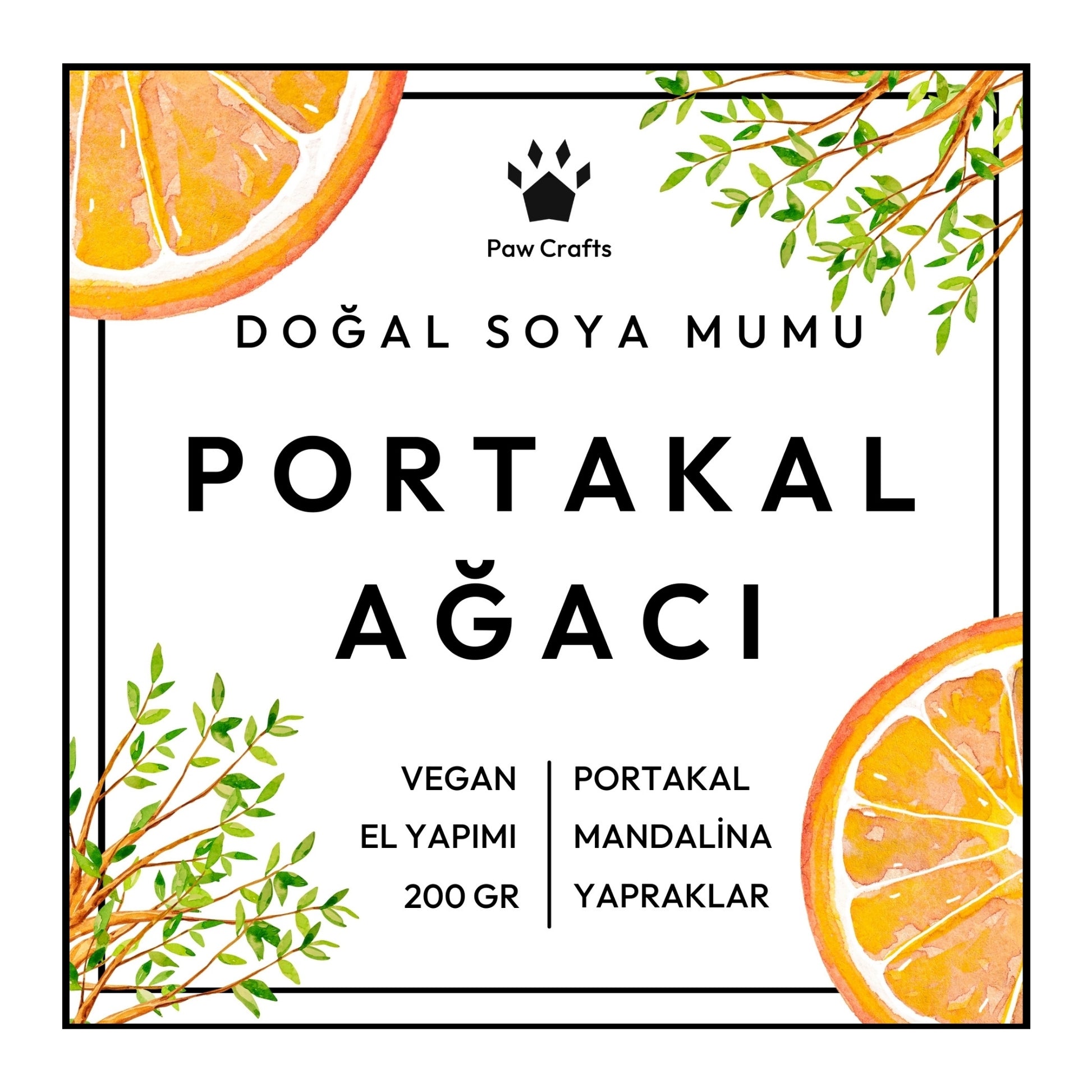 Portakal Ağacı Kokulu Mum - Yeniden Doldurma - Paw Crafts  - 7489097