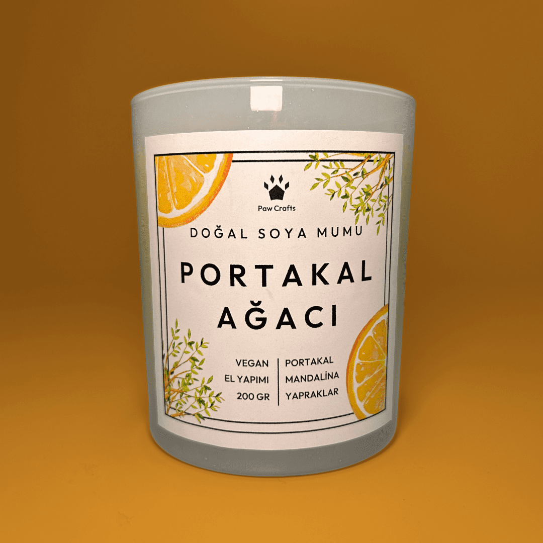 Kokulu Doğal Mum - Portakal Ağacı - Paw Crafts  - 1805859