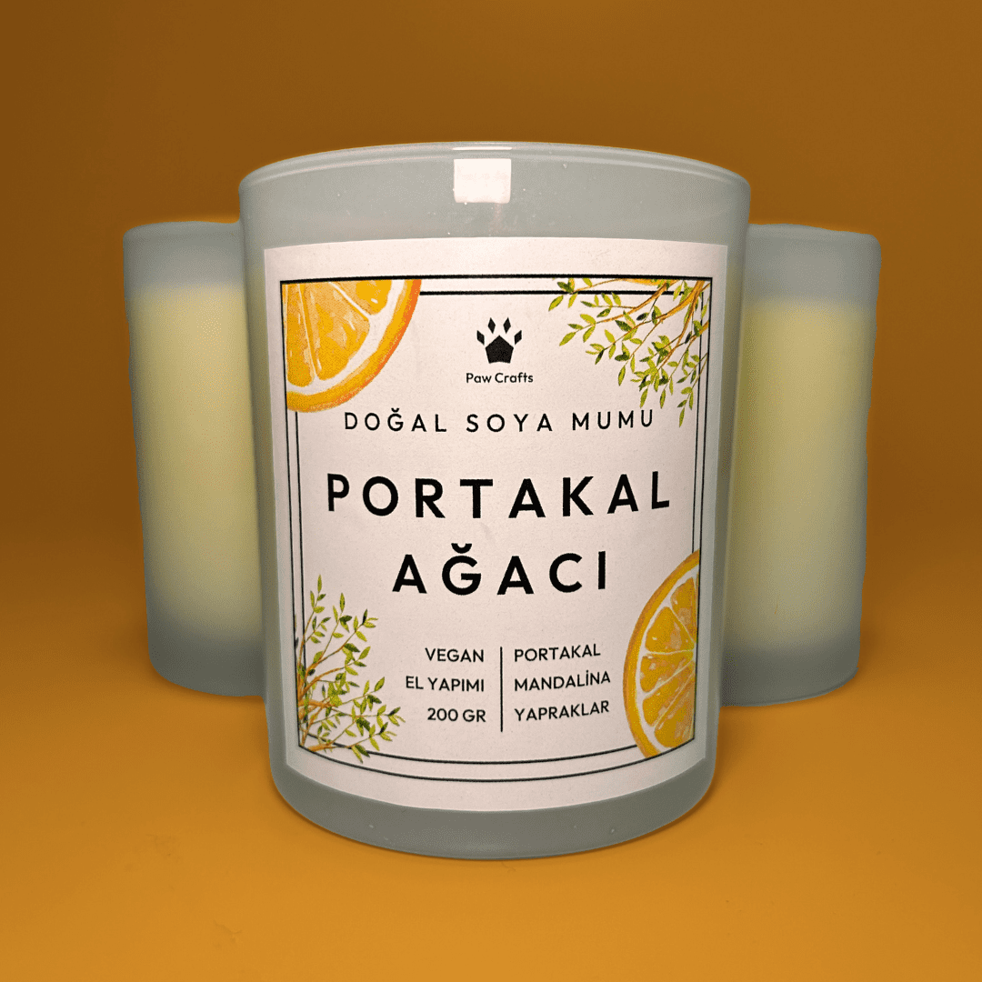 Kokulu Doğal Mum - Portakal Ağacı - Paw Crafts  - 89073778