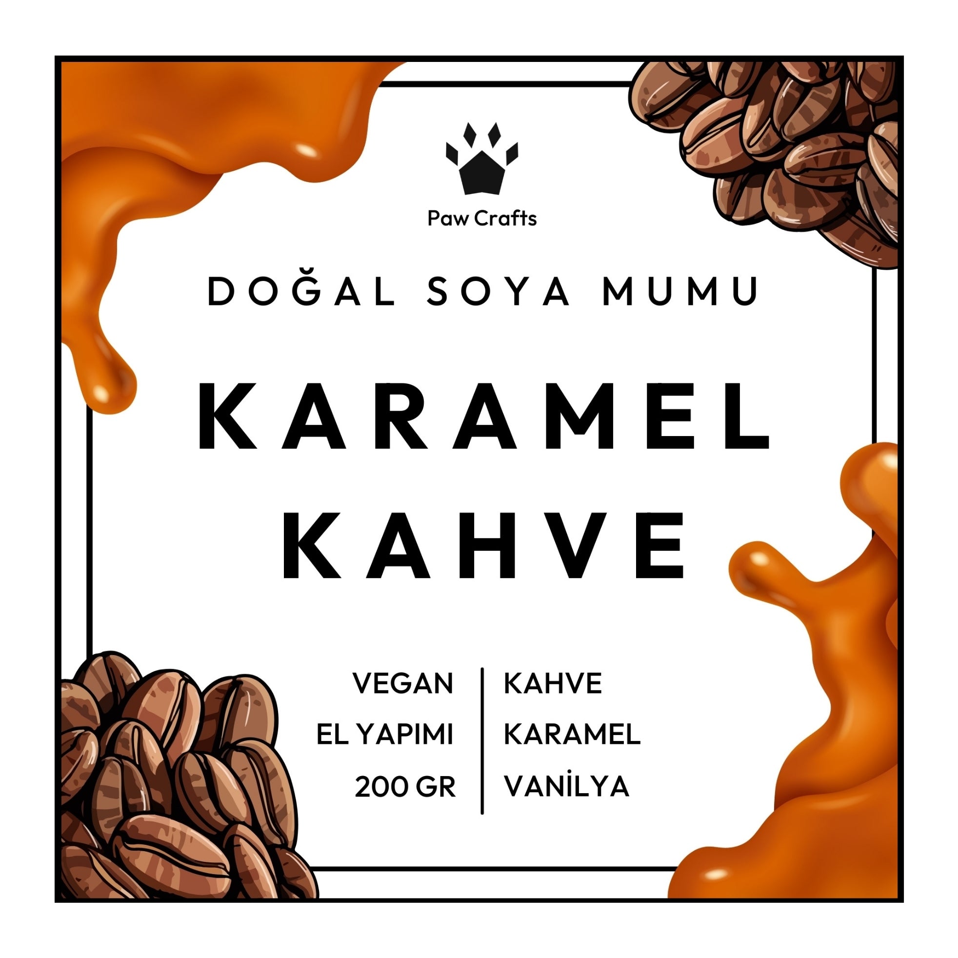 Karamel Kahve Kokulu Mum - Yeniden Doldurma - Paw Crafts  - 26451358